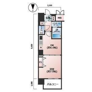 1DK 間取り図