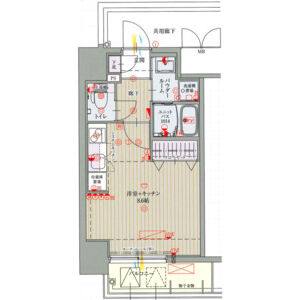 1K 間取り図