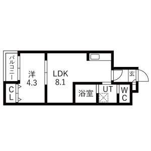 1LDK 間取り図