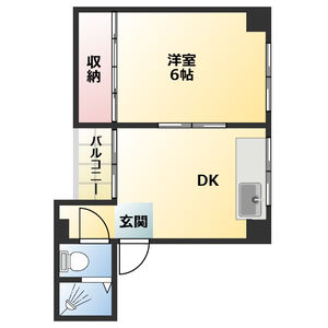 1DK 間取り図