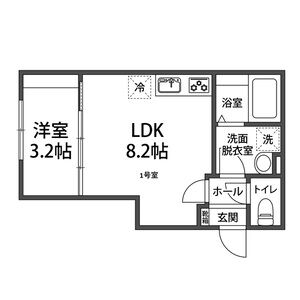 1LDK 間取り図