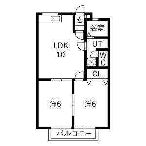 2LDK 間取り図