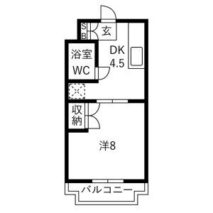 1DK 間取り図