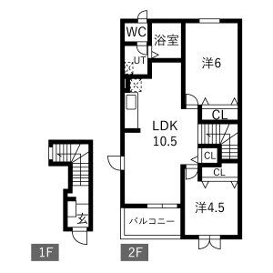 2LDK 間取り図