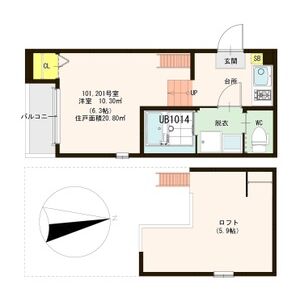 1K 間取り図
