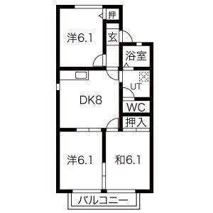 3DK 間取り図