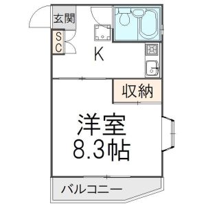 1K 間取り図