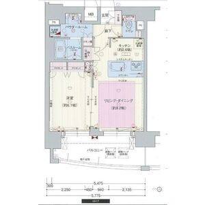1LDK 間取り図