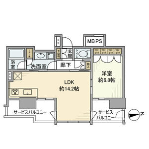 1LDK 間取り図