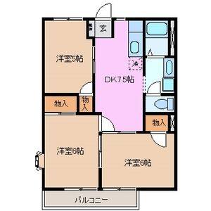3DK 間取り図