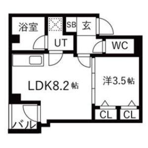 1LDK 間取り図