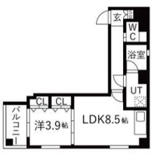 1LDK 間取り図