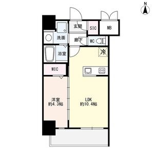 1LDK 間取り図