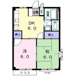 2DK 間取り図