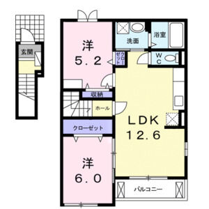 2LDK 間取り図