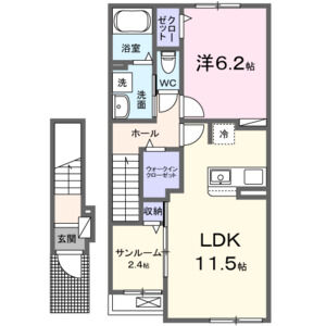 1LDK 間取り図