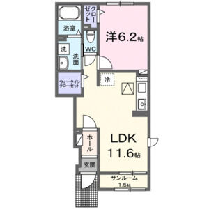 1LDK 間取り図
