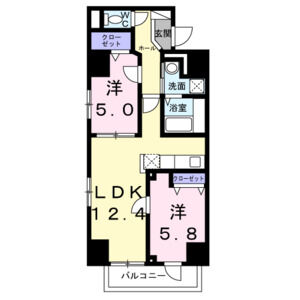 2LDK 間取り図