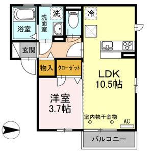 1LDK 間取り図
