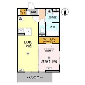 1LDK 間取り図