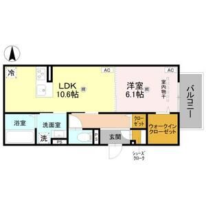 1LDK 間取り図