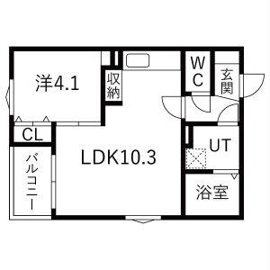 1LDK 間取り図