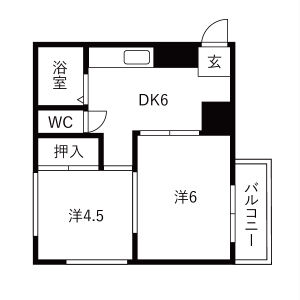 2DK 間取り図