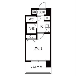 1K 間取り図