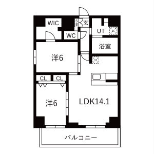1LDK 間取り図