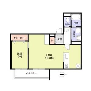 1LDK 間取り図