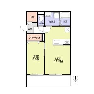 1LDK 間取り図