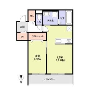 1LDK 間取り図