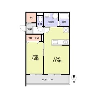 1LDK 間取り図