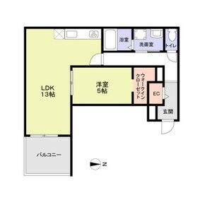 1LDK 間取り図