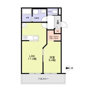 1LDK 間取り図
