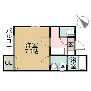1K 間取り図