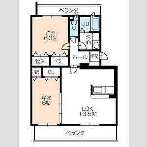 2LDK 間取り図