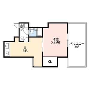 1DK 間取り図