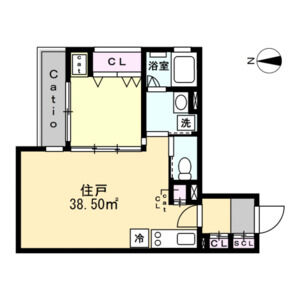 1LDK 間取り図
