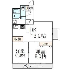 2LDK 間取り図