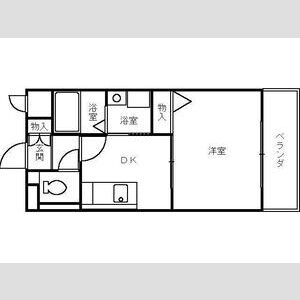 1DK 間取り図