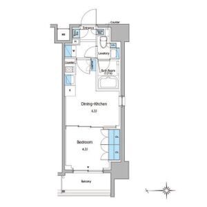 1DK 間取り図