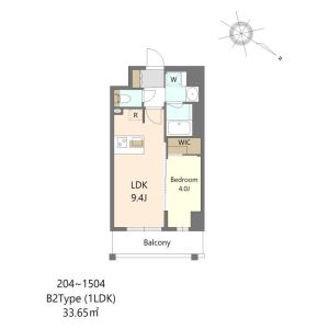 1LDK 間取り図