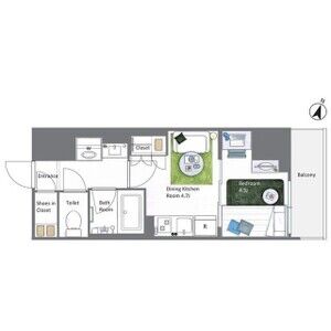 1DK 間取り図