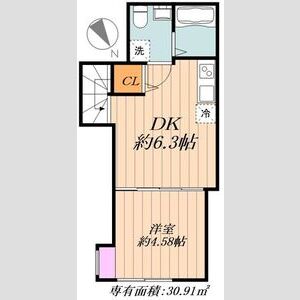 1DK 間取り図