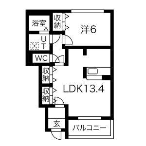 1LDK 間取り図