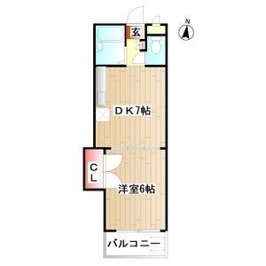 1DK 間取り図