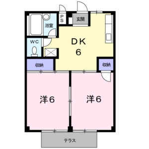 2DK 間取り図