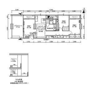 3DK 間取り図