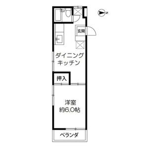1DK 間取り図